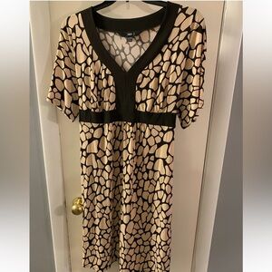 Stylish Black and Cream Patterned Dress